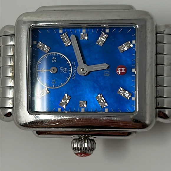 AUTHENTIC Michele Diamond Deco blue mother of pearl watch - Picture 12 of 14
